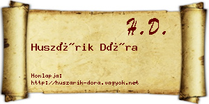 Huszárik Dóra névjegykártya